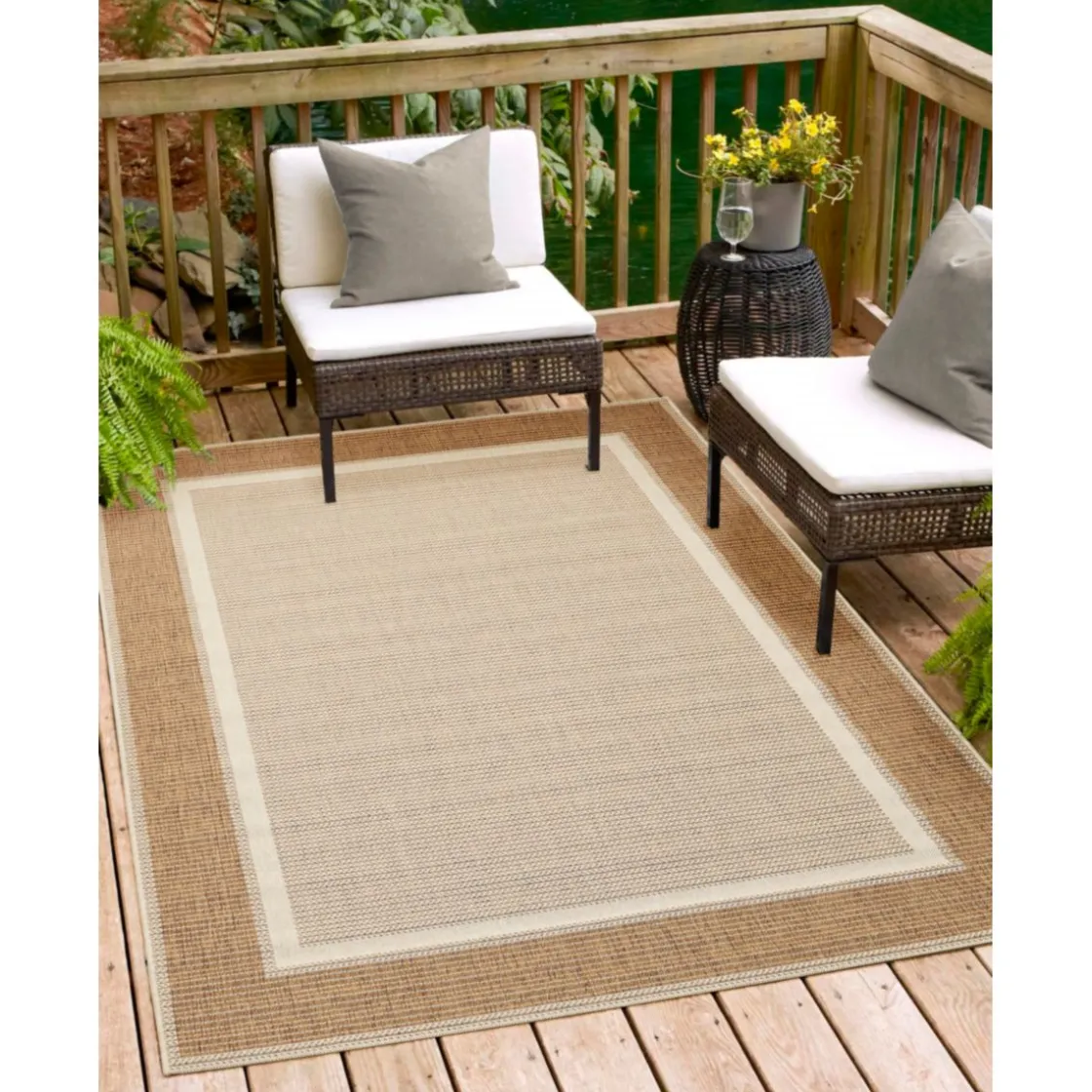 Teppich Arizona 160x230cm Borduere beige1969-01 ^ andiamo New