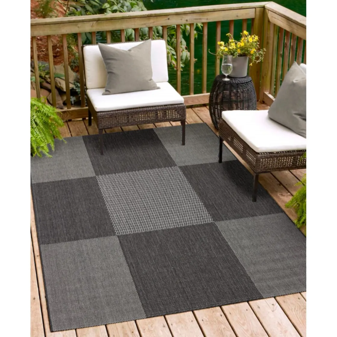 Teppich Arizona 133x190cm kariertanthrazit 972-81 ^ andiamo