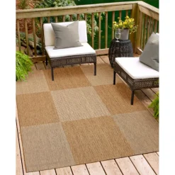 Teppich Arizona 133x190cm kariert beigebraun 972-10 ^ andiamo Sale
