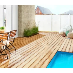 Terrassendiele Thermo Kiefer Terrass. 25x140x3900 mm geriffelt / glatt ^