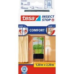 Fliegengitter Comfort für Türen anthrazit 2 x 2,20m inkl Klettband ^ Tesa Outlet