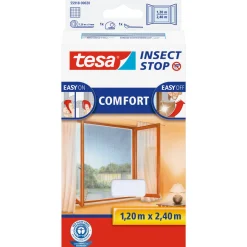 Fliegengitter Comfort 120 x 240 cm weiß für bodentiefe Fenster ^ Tesa Online