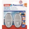 Haken Powertstripe Large Oval mattchrom 2 Haken und 4 Strips ^ Tesa Best