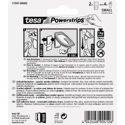 Haken Powertstripe Small Metallic Rechteck 2 Haken und 4 Strips ^ Tesa