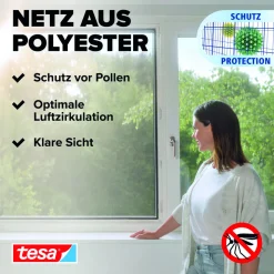 IS Pollen- & Insektengitter für Fenster, anthrazit, 1,3x1,5m ^ Tesa Best
