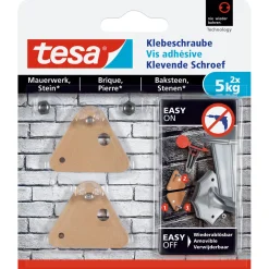 Klebeschraube für Mauerwerk dreieckig 2 Stück Traglast 2 x 5 kg ^ Tesa Sale
