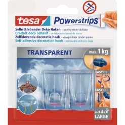 Powerstrips Klebehaken Transparent ^ Tesa Discount