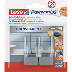 Powerstrips transparent matt chrome ^ Tesa Clearance