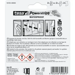 Powerstrips Waterproof Haken Small Metall und Plastik ^ Tesa Hot