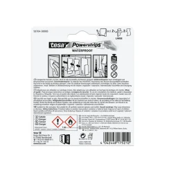 „Powerstrips“, Waterproof, Duo Haken für Duschkabinenabzieher, weiß ^ Tesa