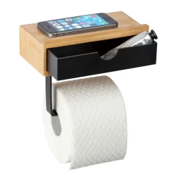Toilettenpapierhalter m. Ablage Bambusa ^ Wenko Clearance