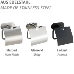 Toilettenpapierhalter mit Deckel OreaMatt Turbo-Lock Edelstahl ^ Wenko New