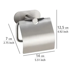 Toilettenpapierhalter mit Deckel OreaMatt Turbo-Lock Edelstahl ^ Wenko New