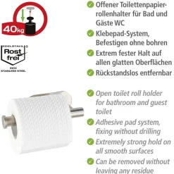 Toilettenpapierhalter Orea MattTurbo-Lock Edelstahl ^ Wenko Discount