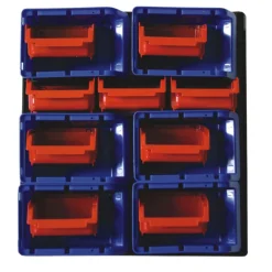 Sichtlagerkasten-Set blau-rot 16-teilig ^ Tood New