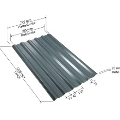 Trapezblech anthrazit 120 x 77,6 cm ^ Best