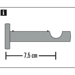 Träger 1-lfg offen New York 12mm edelst. ^ Gardinia Hot
