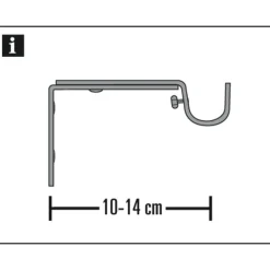 Träger Metall Memphis 1lfg. 10-14cm schwarz ^ Gardinia Hot