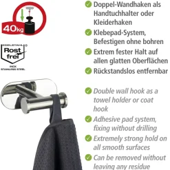 Turbo-Loc Wandhaken Duo Orea Shine Edels ^ Wenko Clearance