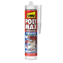Montagekleber Poly Max Power transparent 300 g ^ UHU Hot