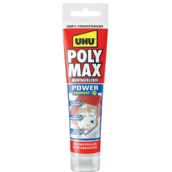 Montagekleber Poly Max Power transparent 115 g ^ UHU Hot