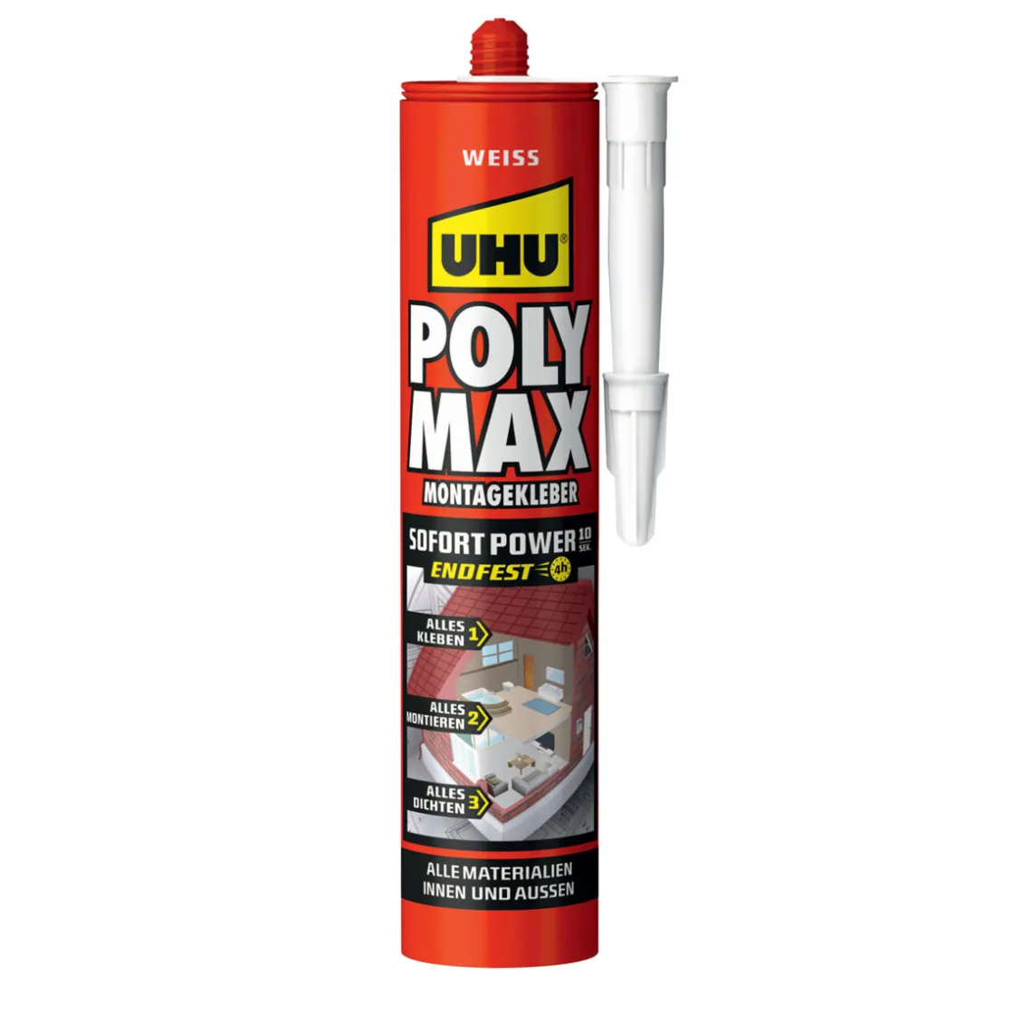 Montagekleber Poly Max Sofort Power weiss 425 g ^ UHU Sale