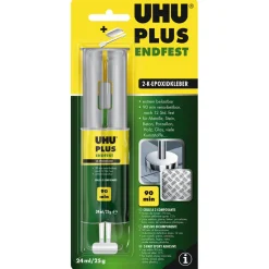 Zwei-Komponenten-Klebstoff plus endfest Doppelkammerspritze 25 g ^ UHU Discount