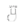 Universal Dichtleiste senkrecht für DK5,6,8 mm / 2000 mm Breite Dichtelippe 12 ^ Schulte Clearance