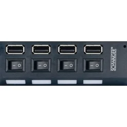 USB 2.0 HUB 4fach schwarz ^ Schwaiger Sale
