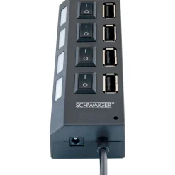USB 2.0 HUB 4fach schwarz ^ Schwaiger Sale