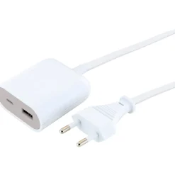 USB Ladeadapterverlaengerung 2,5m1xUSB-A 1xUSB-C weiss/grau ^ Schwaiger Sale