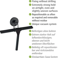 Vacuum-Loc Bad- u.Duschabzieher schwarz ^ Wenko