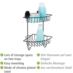 Vacuum-Loc Eckregal 2 Eta. Bari schwarz ^ Wenko Online
