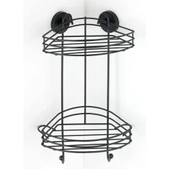 Vacuum-Loc Eckregal 2 Etagen schwarz ^ Wenko Clearance