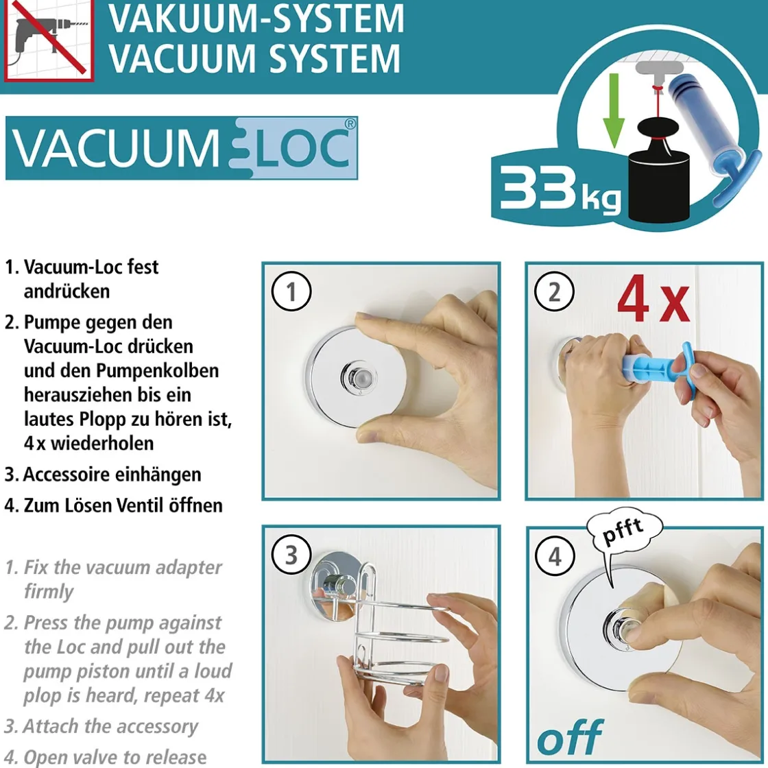 Vacuum-Loc Wandregal 2 Eta. Bari schwarz ^ Wenko Clearance