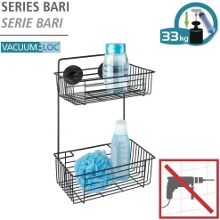 Vacuum-Loc Wandregal 2 Eta. Bari schwarz ^ Wenko Clearance