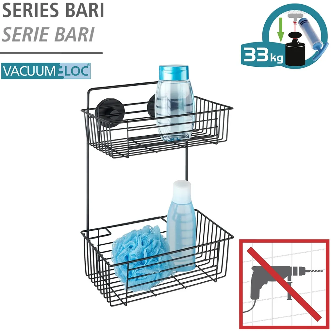 Vacuum-Loc Wandregal 2 Eta. Bari schwarz ^ Wenko Clearance
