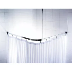 Universal-Vorhangschiene Bruck, ca. 90x90x90 cm, Farbe: Chromfarben glänzend ^ Valblue Hot
