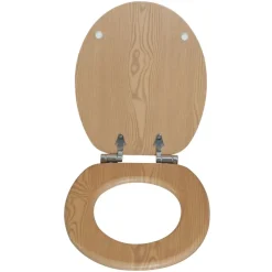 WC-Sitz Oak NB MDF-Holzkern, Absenkautomatik, Metallscharniere verchromt ^ Valblue Discount