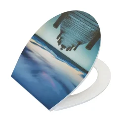 WC-Sitz Pier Curving Print Durop., Absenkautomatik, abehmbar per Knopfdruck ^ Valblue Outlet
