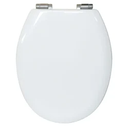 WC-Sitz Turin weiss, MDF-Holzkern, mit Absenkautomatik, Metallscharniere verchr. ^ Valblue Sale