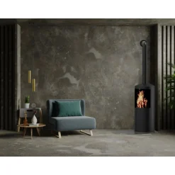 Kamin Glasbodenplatte, Tropfenform, Stärke 8mm, 110x110cm ^ Valo Best