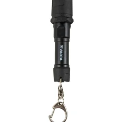 LED-Taschenlampe Key Chain 16701 mit Batterien schwarz ^ Varta New