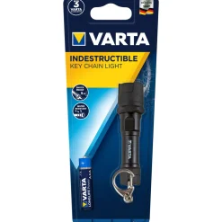 LED-Taschenlampe Key Chain 16701 mit Batterien schwarz ^ Varta New