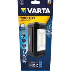 LED-Taschenlampe Work Flex Area Light mit Batterien schwarz ^ Varta New