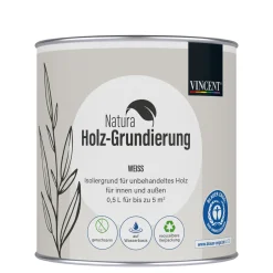 Natura Holz-Grundierung weiß 0,5 L ^ Vincent New