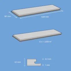 Vinyl SPC Eiche Grauwald 1220 x 181 x 4,5mm ^ Online