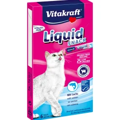 Katzensnack Liquid SNACK Lachs und Omega 3 6 x 15 g ^ Vitakraft Best