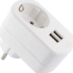 230V Ladeadapter m. Steckd. 2xUSB 3.4Aweiss ^ Schwaiger Best