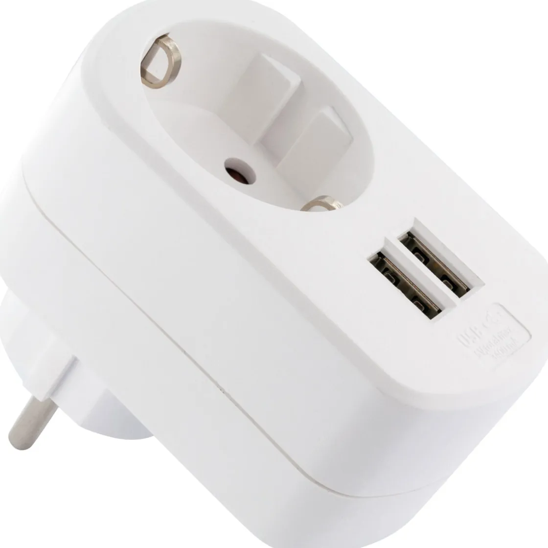 230V Ladeadapter m. Steckd. 2xUSB 3.4Aweiss ^ Schwaiger Best